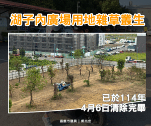 湖子內廣場用地雜草叢生